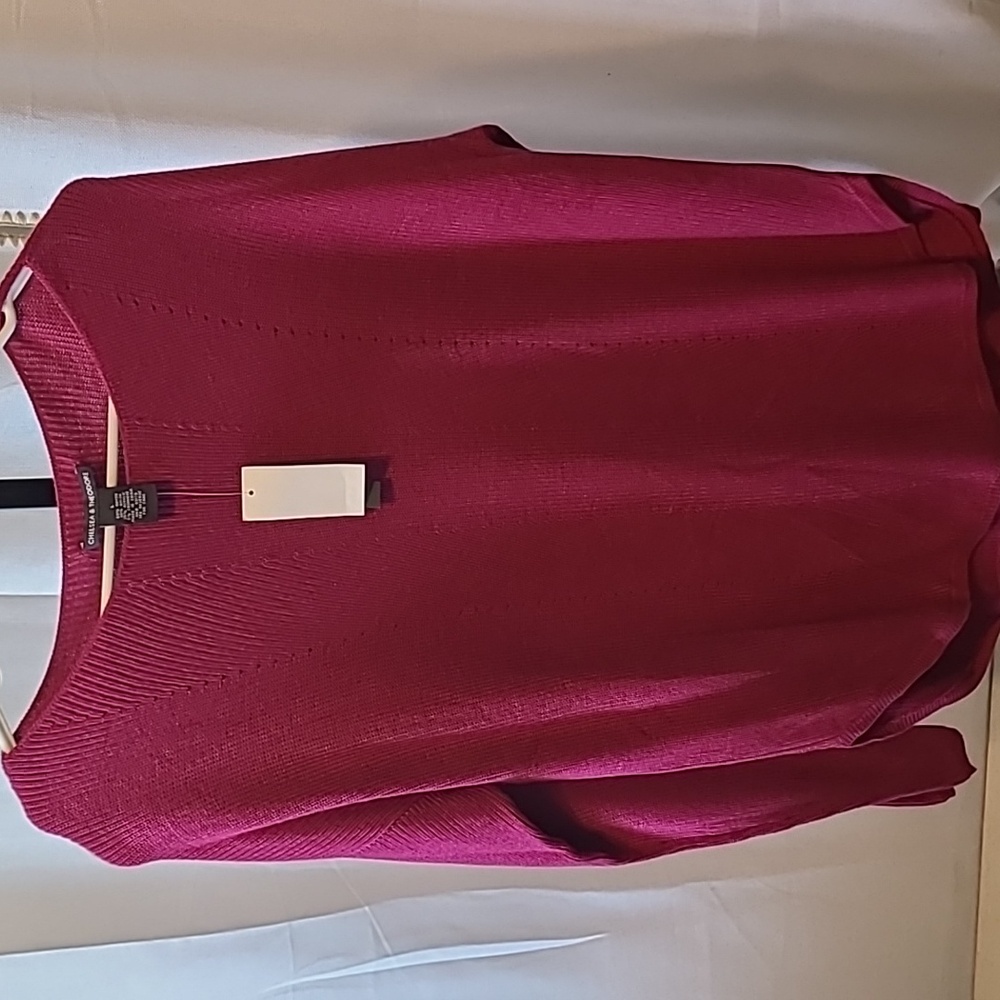 Chelsea & Theodore Cashmere Blend Sweater Fuchsia Sweater Women’s Size L Soft